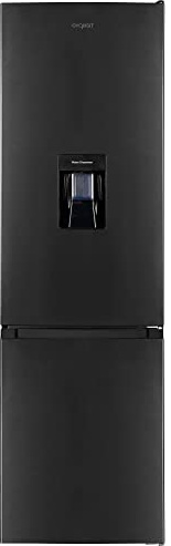 Exquisit® Frigorífico Combi, 260L, Clase E, Material Acero Inox Antracita, Dispensador de Agua, Cajón Verdulero, Estantes de Cristal, Altura Regulable, Consumo 210 kWh/año, Medidas 180x55x56 Cm.