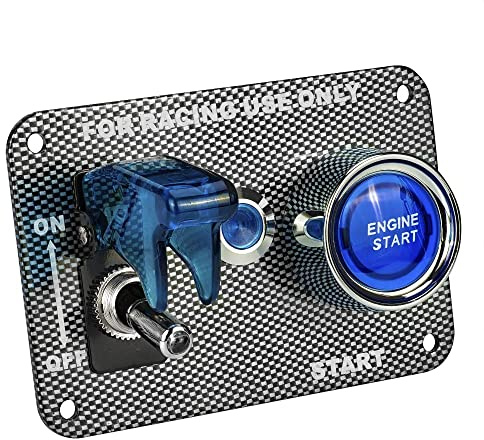 Pannello interruttore di accensione per auto da corsa, CC 12 V, blu | Avviamento motore a dondolo, interruttore a pulsante
