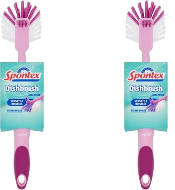 Spontex Style Dishbrush, pink, Pack of 2