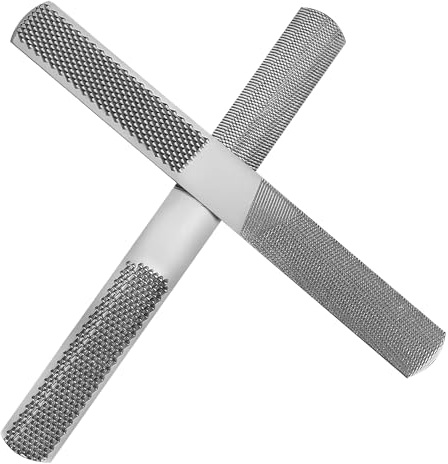 DONSTRAW 2P Wood Rasp File 4 Way Premium Grade High Carbon Hand File and Round Rasp, Half Round Flat & Needle Files Wood Rasp Set for Sharping Wood and Metal Tools