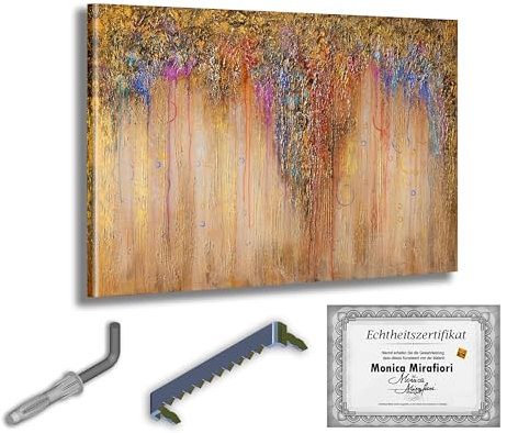 Monica Mirafiori I 100% HANDGEMALT I Gemälde Illusion 90x60cm | Gemälde Handgemalt | Acrylgemälde | Sehr Großes Acrylbild I Moderne Kunst I Kunstbilder