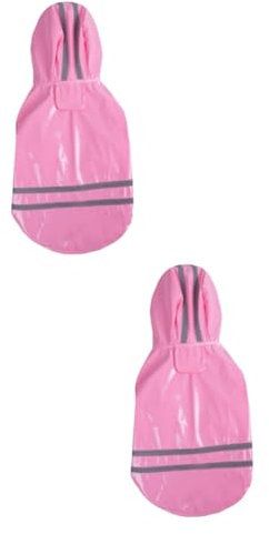 Angoily 2stücke Pet Regenmantel Wasserdichter Hunde-Regenmantel Mit Kapuze XL Für Besten Wetterschutz Leicht Und Stylish Für Nasse Tage