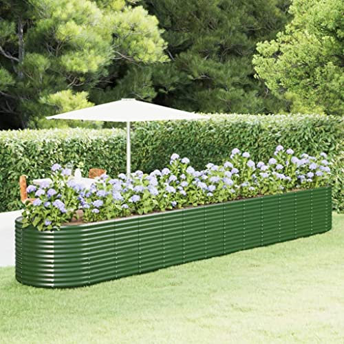 SmtSecLSH Hochbeete Für Garten,Großes Kräuterbeet Einfacher Aufbau, Garten & Balkon, Freistehendes Gemüsebeet Für Blumen, Obst & Gemüse, Aus Metall, Gartenbeet-Grün||554x100x68 cm