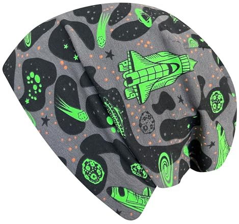 Ullkyckling ekologiskt pojkar/flickor/barn bekväm mjuk lång mössa/mössa/beanie-mössa/stickad mössa/barnmössa, jerseyfodrad övergångsperioder (ekologiskt tyger/bio) .., Space Neon grön, 56-58