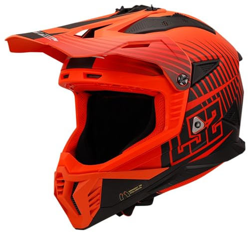 LS2, Motorrad-Crosshelm Fast II Duck Matt H-V Orange Red