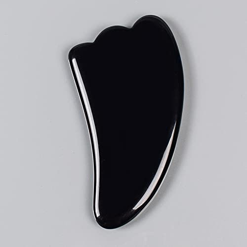 Haussammlung Schwarzer Obsidian-Werkzeug-Gesichtsroller Gua Sha-Werkzeugsätze Naturstein-Kristall- Massage, Guasha-Werkzeug