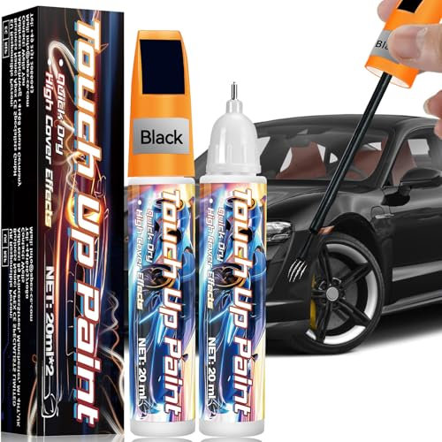 AstraVox Rimuovi Graffi Auto 2 Pezzi, 2-In-1 Ritocco Vernice Auto, Penna Ritocco Carrozzeria Impermeabile e Antiruggine, Per Riparare Graffi Carrozzeria Su Biciclette e Moto (Nero)