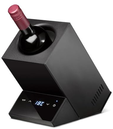 ZyKnaurral Electric Wine Cooler, Single Bottle Wine Cooler, Portable Ice-Free Cooler, Temperature Control to Maintain the Best Taste, Suitable for Wine Lovers,Black