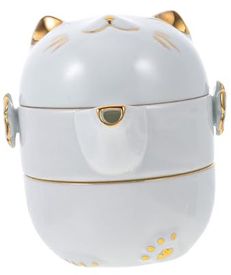 Amosfun Té Para Exterior Tetera De Gato Juego Ceremonia Del Té Para Picnic Jardín Blanco