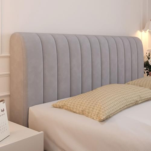 LSWKG Bettkopfteil Bezug,Bettkopfteil Hussen, Kopfteilbezug, 360° Vollständige Abdeckung Weich und Atmungsaktiv Staubdichte Dehnbare Bettkopfteil Bezug für Boxspringbett Kopfteil B,150cm
