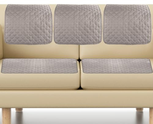 Foppla Sofa-Kopfstützenbezug, 3 Stück, weiches Polyester, Kopfstützenschutz, verschleißfester Bezug für Liegestuhl (Hellgrau, 5 Stück)