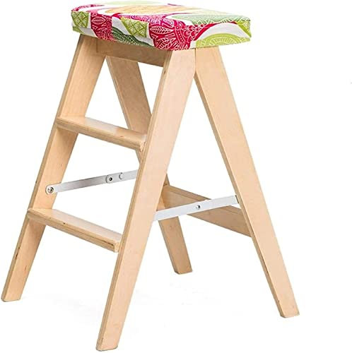 Indoor-Kletterhocker, tragbarer Tritthocker, einfacher Familienhocker – Stühle aus Holz für Erwachsene, kreativer Klapphocker aus Massivholz/einfacher klappbarer Tritthocker/Küchenhocker/tragbarer