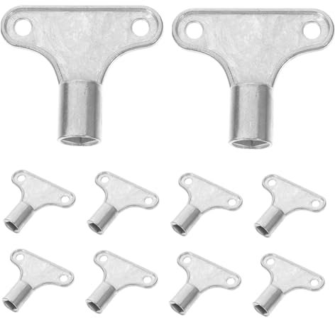 NUOBESTY 10pcs Universal Radiator Bleed Key Set for Plumbing Bleeding Valve Caps and Radiator Supply Metal Square 5×5mm Valve Wrench Air Vent Tools