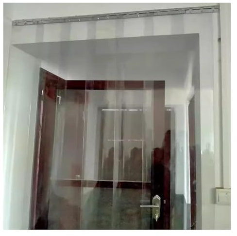 Strapazierfähiger PVC-Streifenvorhang für Gefrierschranktüren, wasserdichtes Vinyl-Tür-Set (0,75 x 2 m, 1,3 mm), ideal für Büros und Lebensmittelfabriken, einfache Installation