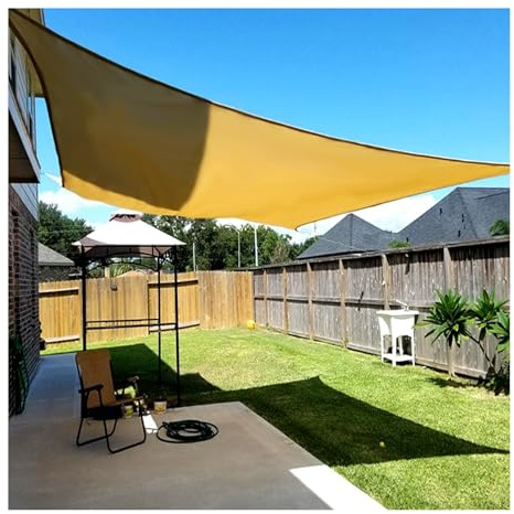 Solskydd utomhus, strandtak, rivbeständigt vindsegel, förstärkta hörn och kanter for bakgård, trädgårdsdäck, carport, gräsmatta(2.5x5meter)