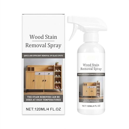 Cabinet & Wood Clean & Shine Spray - Furniture, Kitchen Cabinets, Baseboard & Trim, Fresh Almond Scent, Microfiber Cloth Included