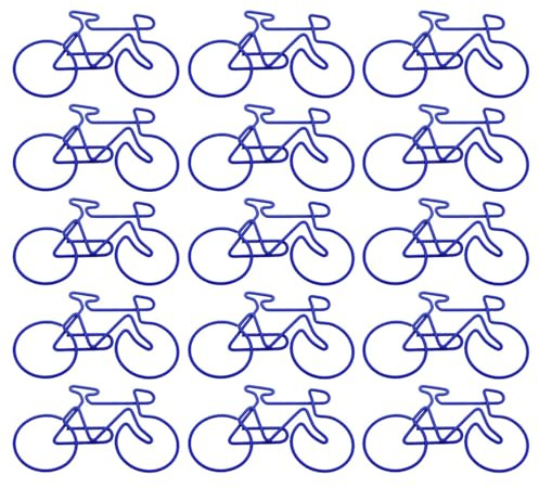 LUOFENG 15 Stück Fahrrad-Büroklammern, kleine Büroklammern, Metall, Aktenklammern, Buchmarker-Clips für Dokumente, Papier, Foto-Organisation