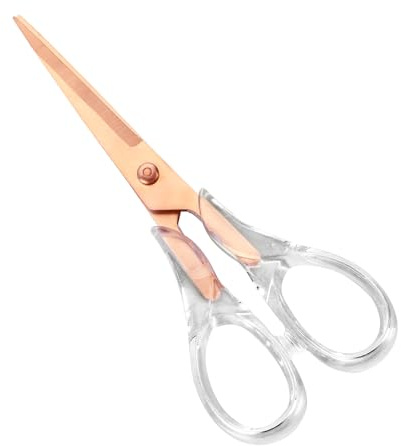 Forbici resistenti in oro rosa, forbici in acrilico trasparente, forbici professionali per casa, scuola, ufficio, tessuto di carta