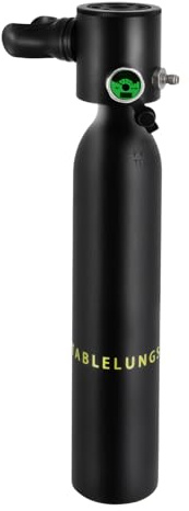 NiuLifeya Mini bouteille d'oxygène de 0,5 l avec manomètre lumineux et étanche - Portable - Pour équipement de plongée de 5 à 10 minutes
