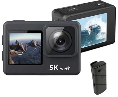 Action camera subacquea 5K diving telaio anti-shake 4k60 impermeabile(Memory card 64GB)