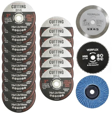 Angle Grinder Discs, 18PCS 76mm Cutting Disc, Cutting Discs | Mini Angle Grinder Cutting Discs for angle grinder Applicable to Metal Stone Wood Plastic Grinding