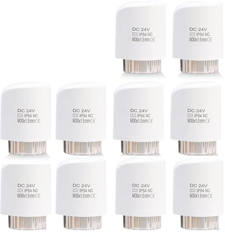 HWWW Valvola di riscaldamento a pavimento 230V/24V NC/NO AC Attuatore termico elettrico Collettore for termostato di riscaldamento a pavimento(10pieces-24VNC-white)