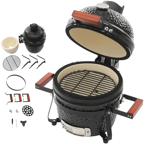 ROGONPDK Barbecue a carbonella in ceramica, per esterni, in ceramica, da 13 pollici, per campeggio, stufa, gulasch, per picnic e patio