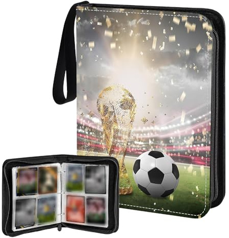 Nzkeuf Album Raccoglitore per Carte di Calcio, Libro di Carte Collezionabili di Calcio, 4 Tasche, 50 Pagine PUò Contenere 400 Cartes, Dedicato Alla Raccolta e Allo Scambio di Cartes da Calcios