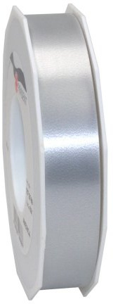PRÄSENT C.E. PATTBERG Geschenkband Silber, 91 Meter Ringelband 25 mm zum Basteln, Dekorieren & Verpacken von Geschenken zu jedem Anlass