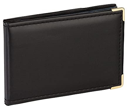 Kenro APL Photo Albums (Pack of 1) - 6x4 Photo Album (10cm x 15cm) for 36 Photos. Landscape Photo Album with Gilt Corners & Protective Cover. Black Leather Look, Carlton Series - APL150