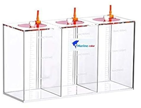 Marinecolor® Acryli Flüssigkeitsaufbewahrungseimer 3 Räume 4,5 Liter, Arbeit mit Dosierpumpe