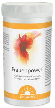Dr. Jacob‘s Frauenpower I Getränkepulver auf Fruchtbasis I Für Hormon-Haushalt, Stoffwechsel und Immunsystem* I Mit Soja-Isoflavonen (Phytoöstrogene) I 333 g I vegan