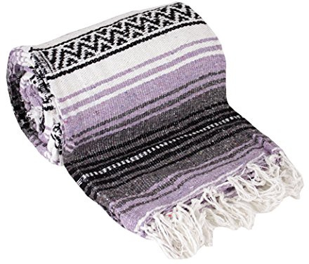 Canyon Creek Authentic Mexican Yoga Falsa Blanket (Light Purple)