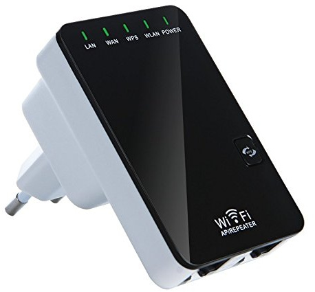Répéteur WiFi 300 Mbps 2 Ports RJ45 Extenseur Réseau et Point d'Accès IEEE 802.11b/g/n 2.4GHz WPA2
