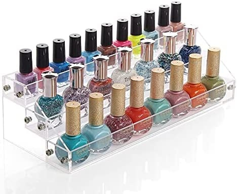 GOTOTOP Étagère pour vernis à ongles en acrylique transparent (trois couches)