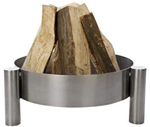 KTC Tec Brasero de acero inoxidable para terraza, hoguera, barbacoa, hoguera, suelo cóncavo, jardín, terraza, 50 cm