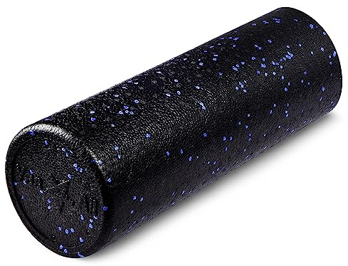 Yes4All Skumrulle med hög densitet för rygg, olika storlekar och färger för yoga, pilates – blå fläckig – 45 cm