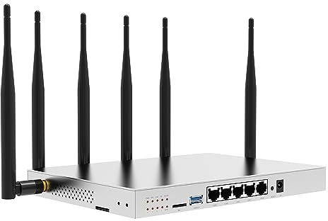 Wiflyer WG3526 4G LTE Router | AC1200Mbps Dual Band CAT4 Wireless Router with Metal Case and Detachable 6×5dBi Antennas| Gigabit Ethernet with TF Card Slot & USB3.0 Port & SIM Card Slot