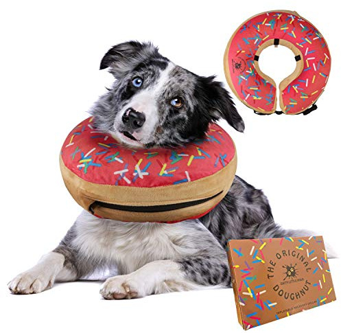 Aufblasbares Hundehalsband | Tolle Alternative zum Hundetrichter | Bequemes Genesungshalsband für kleine Hunde (Rosa)