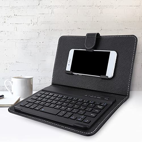 Funda con Teclado en español para teléfono móvil, Teclado Bluetooth Universal en español e inglés, Teclado con Funda Protectora de Cuero Bluetooth inalámbrico ultradelgado