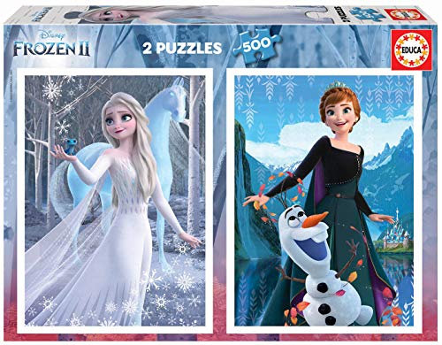 Educa - Die Eiskönigin 2, 2x500 Teile Puzzleset für Erwachsene und Kinder ab 11 Jahren, Frozen 2, Anna und ELSA, Disney (19016)