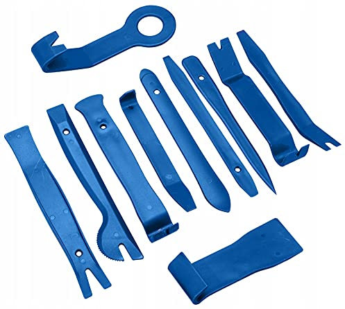 Retoo Utensili per smontaggio auto, 11 pezzi, per auto audio, DVD e strumento Nevigation per la rimozione del pannello auto con set di strumenti per la rimozione del taglio del veicolo Dash