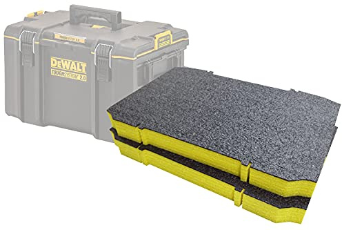 Shadow Foam ToughSystem 2.0 - Insertos de espuma para caja de herramientas [paquete doble] Insertos de espuma para cortar y pelar para cajas de herramientas DeWalt ToughSystem 2.0 | Organización de