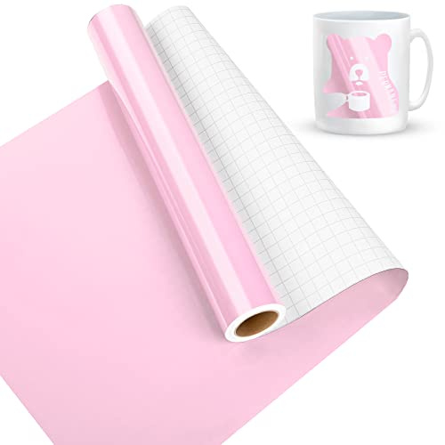 Lya Vinyl Glänzend Rosa Vinylfolie Plotter, Selbstklebend Plotterfolie für Cricut – 30,5 cmx 4,6 m, Rosa Plotterfolie, Selbstklebende Folie für Cricut, Silhouette Cameo 4