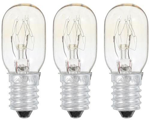 Totority E14 Light Bulb 3 Pcs 15W Waterproof Replacement Bulbs Refrigerator,Oven Lamps, Energy Efficient, Incandescent Replacement, Ideal for Home & Commercial Kitchen,Warm Yellow Light