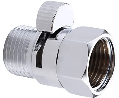 KES Eckventil Duschkopf Absperrventil Wasserstopper Dusche Ventil Duschstop Messing Wasserverteiler Shut-Off Ventil Ersatzteil G 1/2 Poliert Chrom, K1140B-CH