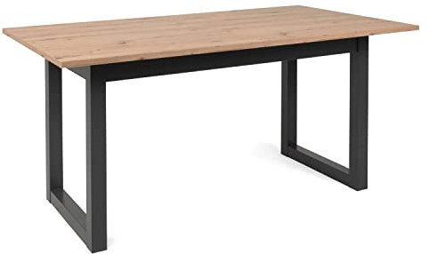 Homestyle4u 2127 Esstisch Ausziehbar 90x160 200 cm Holztisch Küchentisch Schreibtisch Holz Massiv Natur Schwarz Kufen