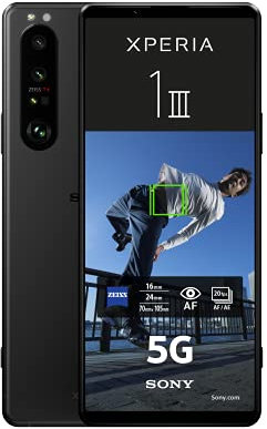 Sony Xperia 1 III, Smartphone Android, Téléphone Portable 5G, Ecran 6.5 21:9 CinemaWide 4K HDR OLED 120Hz - 4 objectifs ZEISS T* Noir, Version FR (Reconditionné)
