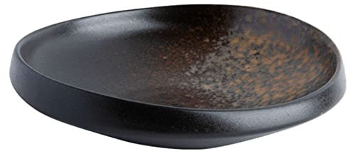 BOSUGE Ensaladera De Cerámica Grande, Ensaladera De Pasta Apilable De 24 Oz Colorido, Plato De Ensalada para Servir-negro-20x20x5.5cm