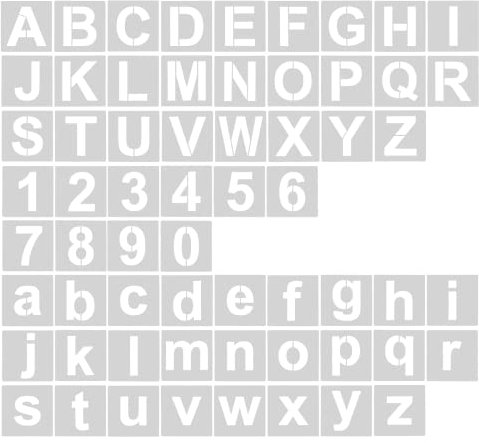 KATELUO Buchstaben Schablone, 62 pcs, Kunststoff, Alphabet Schablonen zum Malen, für DIY Craft und Malerei